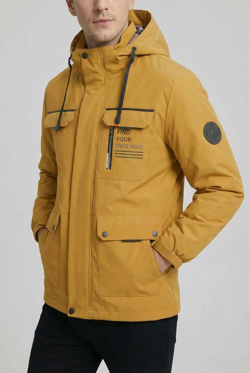 Men’s Waterproof Lightweight Hooded Rain Jacket