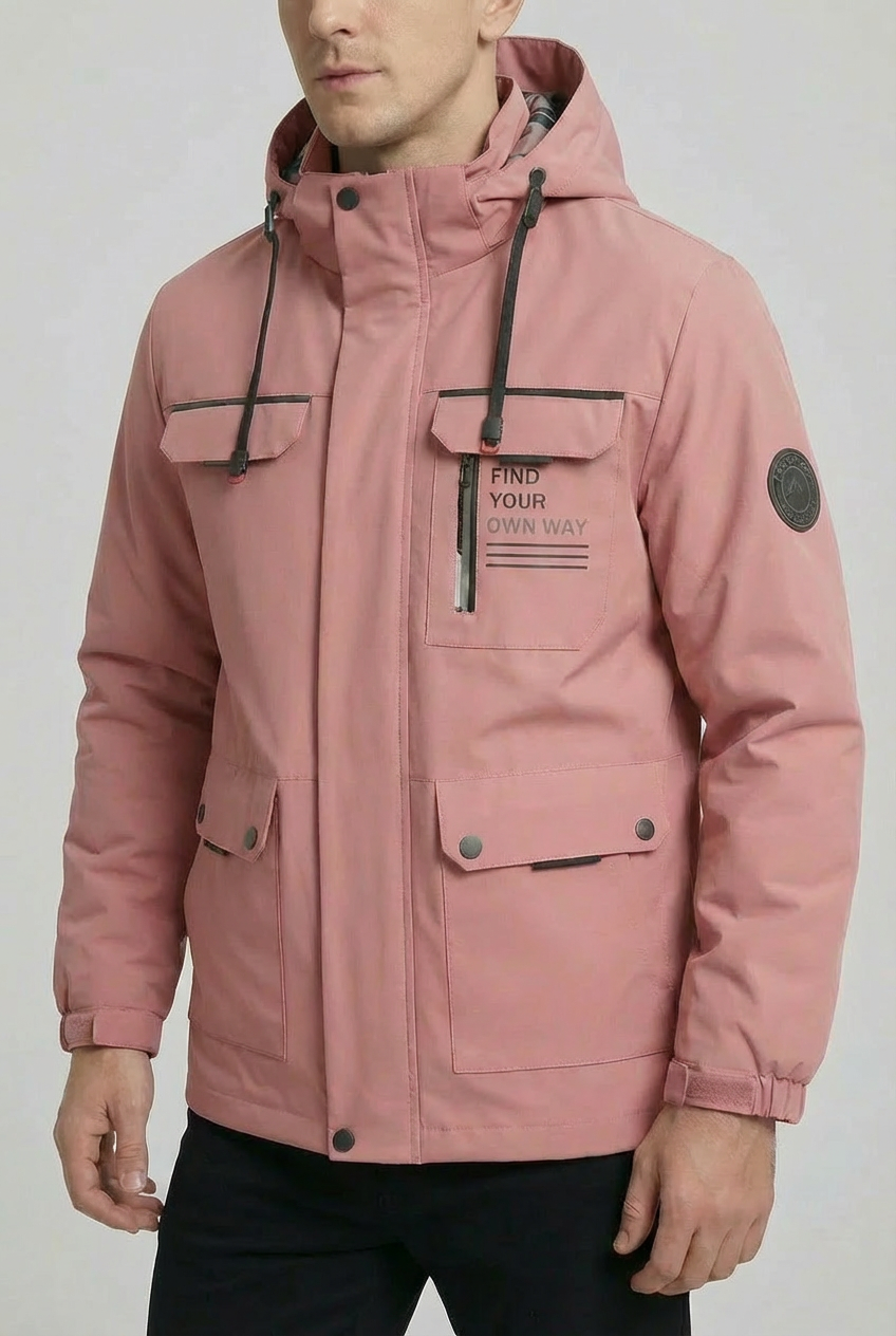 Men’s Waterproof Lightweight Hooded Rain Jacket