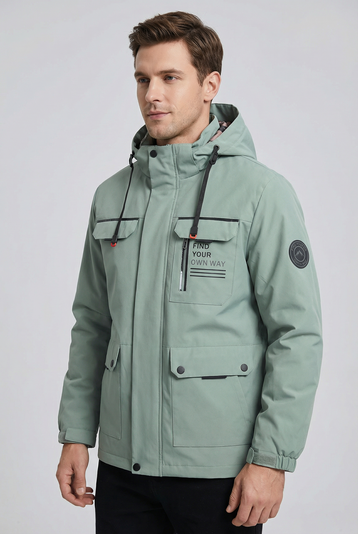 Men’s Waterproof Lightweight Hooded Rain Jacket