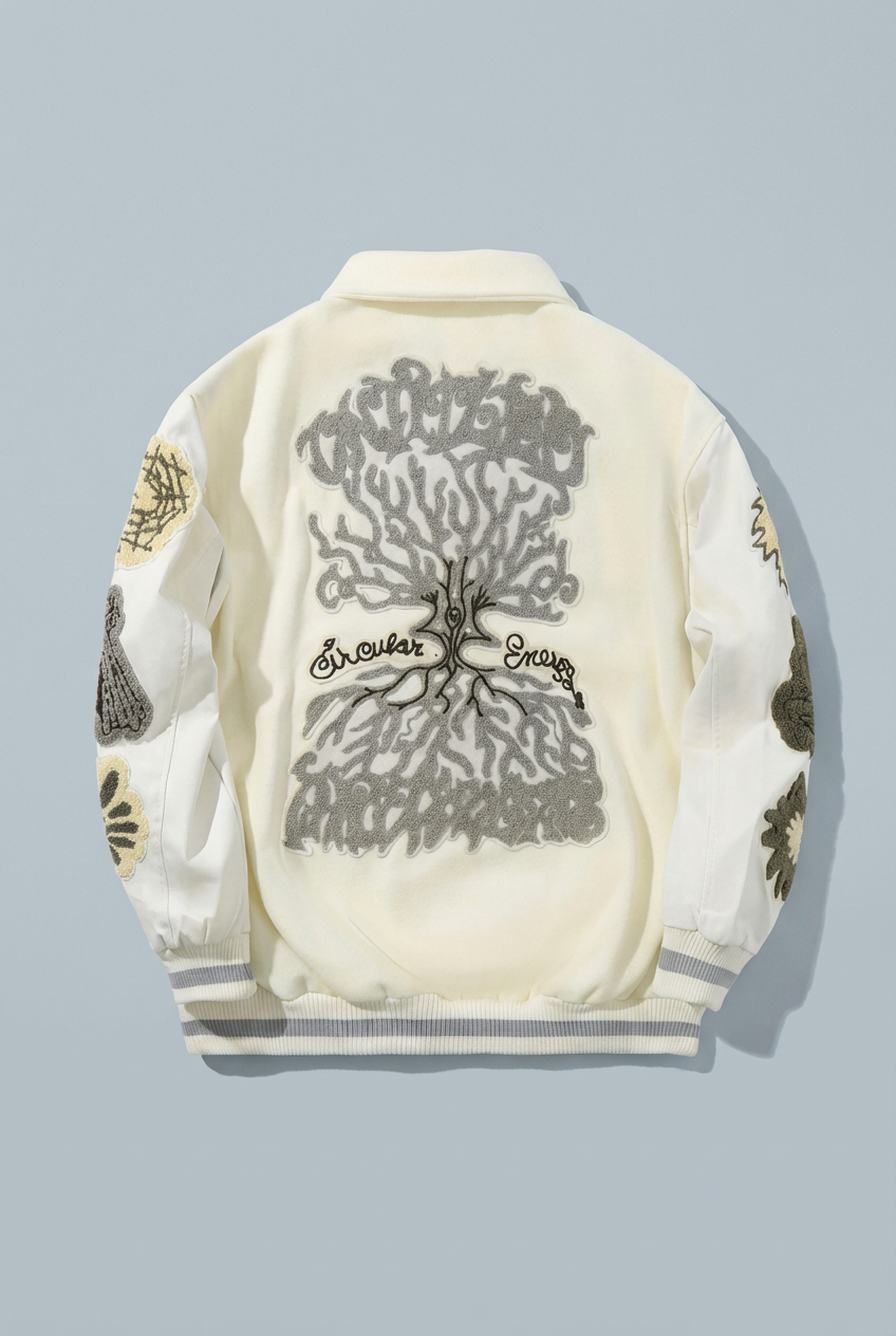 Men’s Geometric Embroidered Baseball Jacket