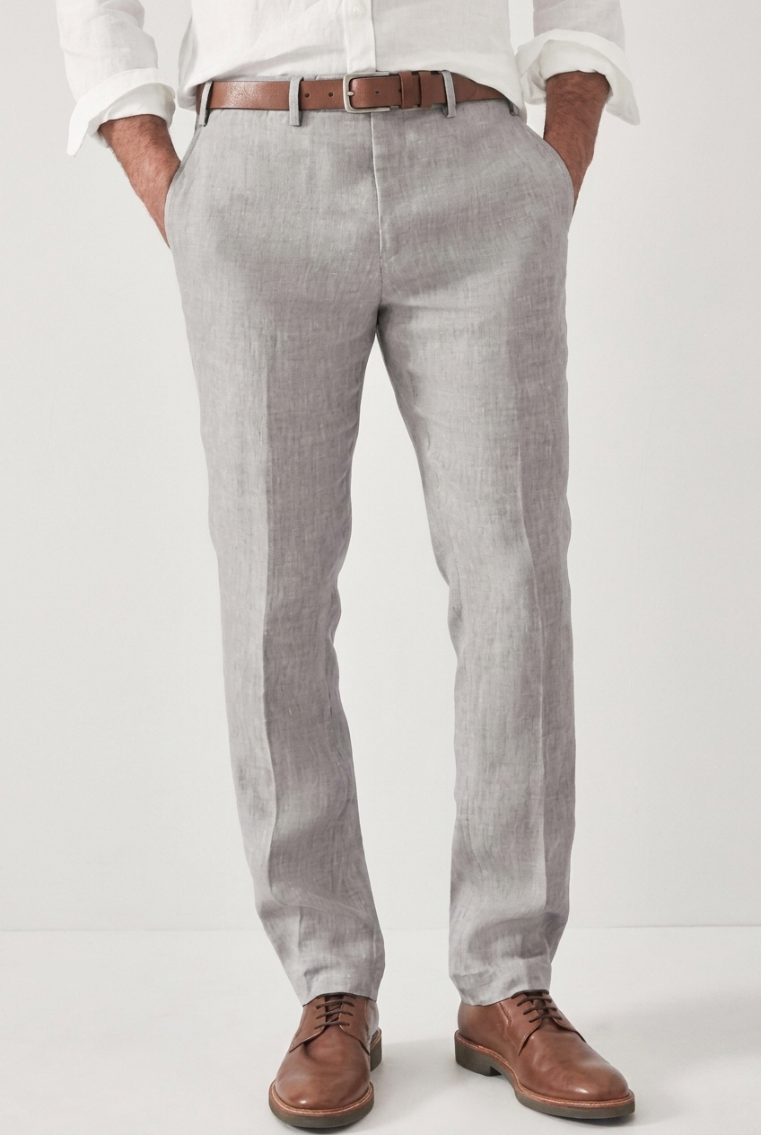 Men's Breathable Regular Fit Casual Business Trousers