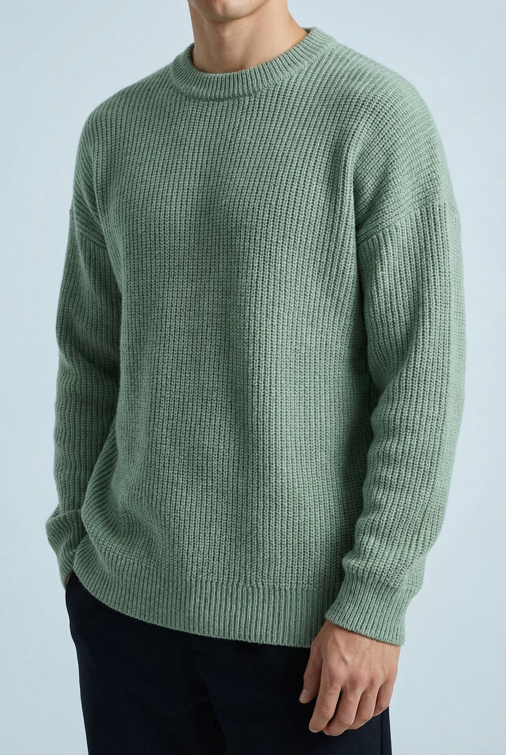 Men's Minimalist Relaxed Rib Crew Neck Sweater