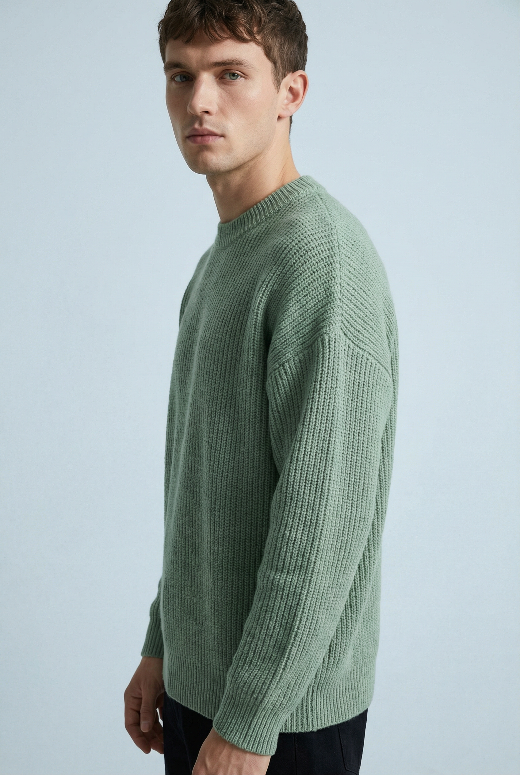 Men's Minimalist Relaxed Rib Crew Neck Sweater