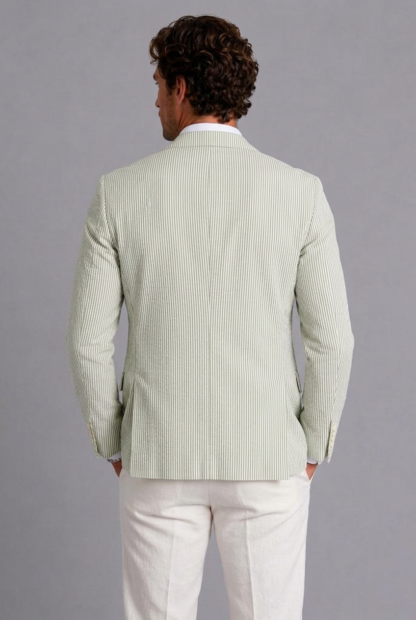 Textured Notch Lapel Lightweight Blazer Men