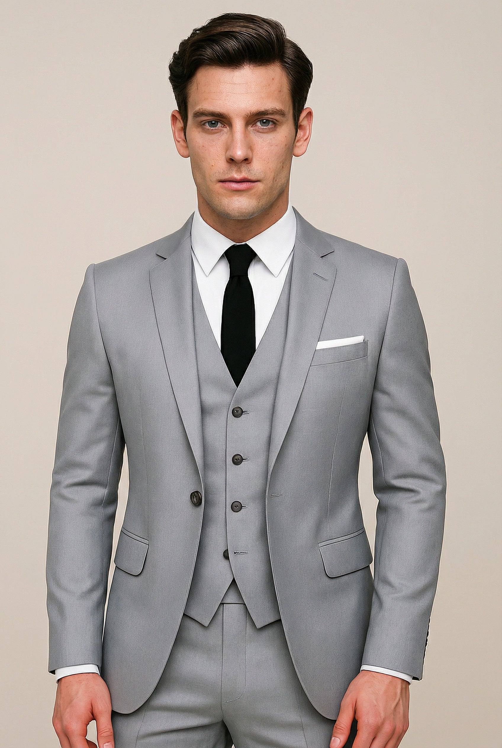 Men’s 3-Piece Slim Fit Suit – Tailored Single Breasted Formal Set