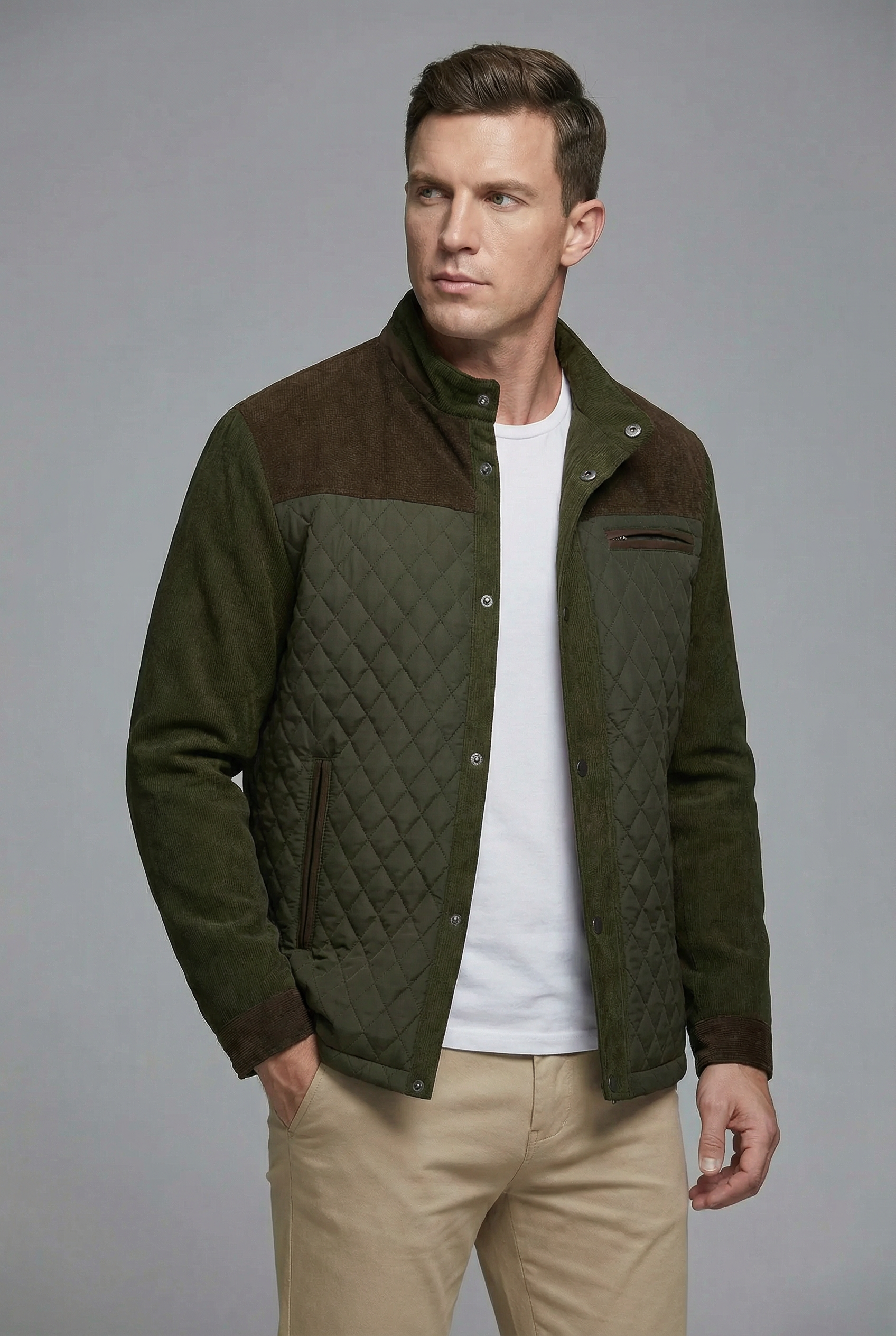Men’s Spring Jacket Lightweight Quilted Casual Outerwear