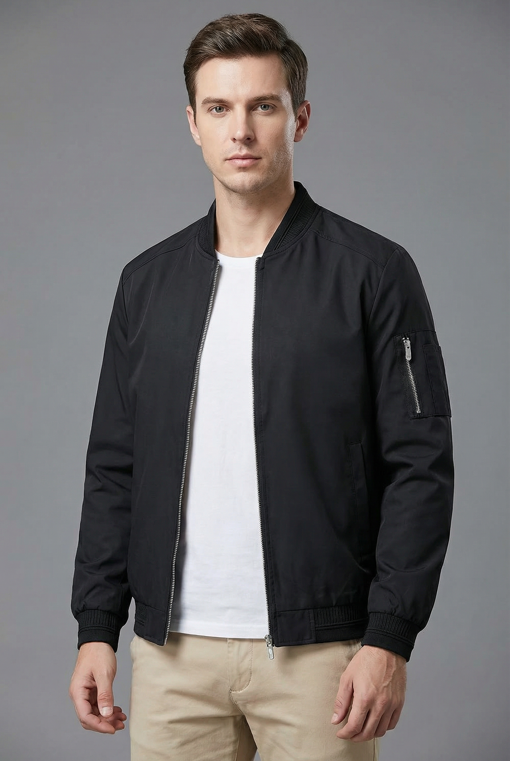 Men’s Spring Lightweight Jacket Bomber Baseball Collar