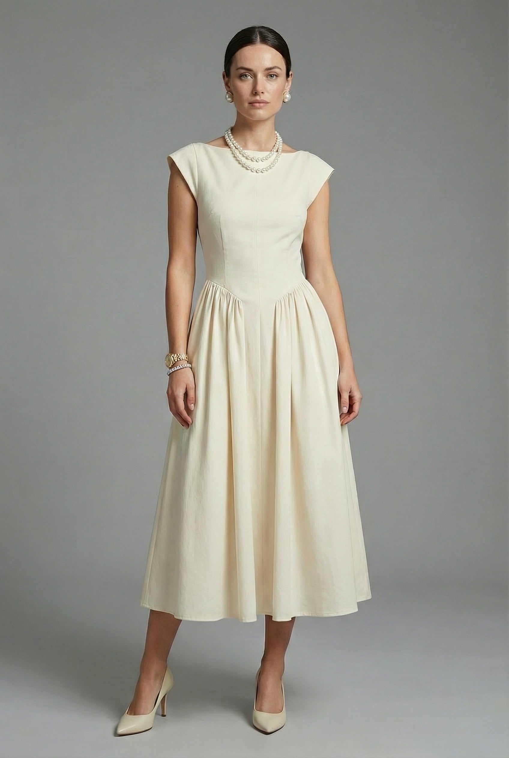 Women’s Party Dress Sleeveless High Waist Midi