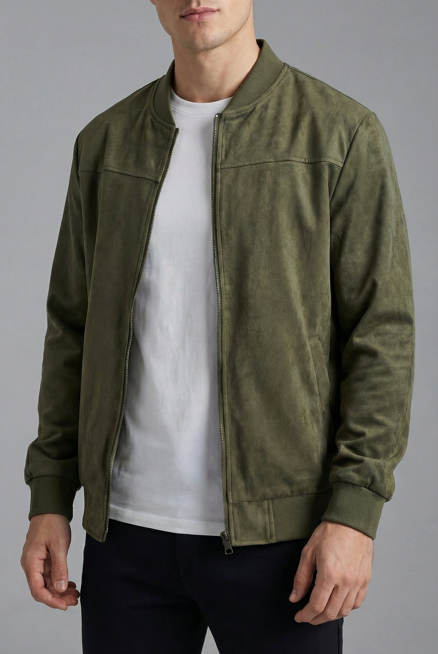 Men’s Lightweight Velvet-Style Zip-Up Old Money Style Jacket