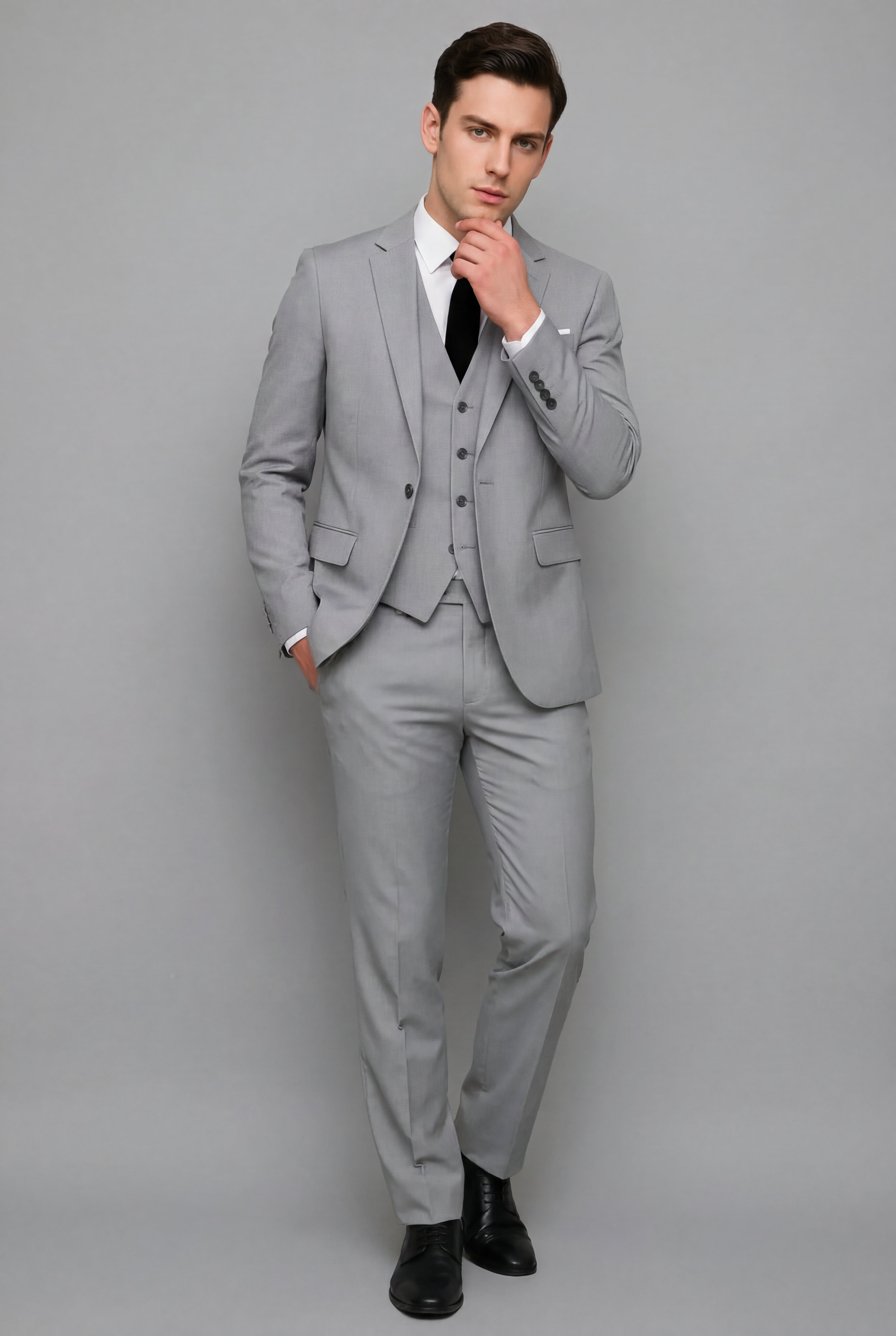 Men’s 3-Piece Slim Fit Suit – Tailored Single Breasted Formal Set
