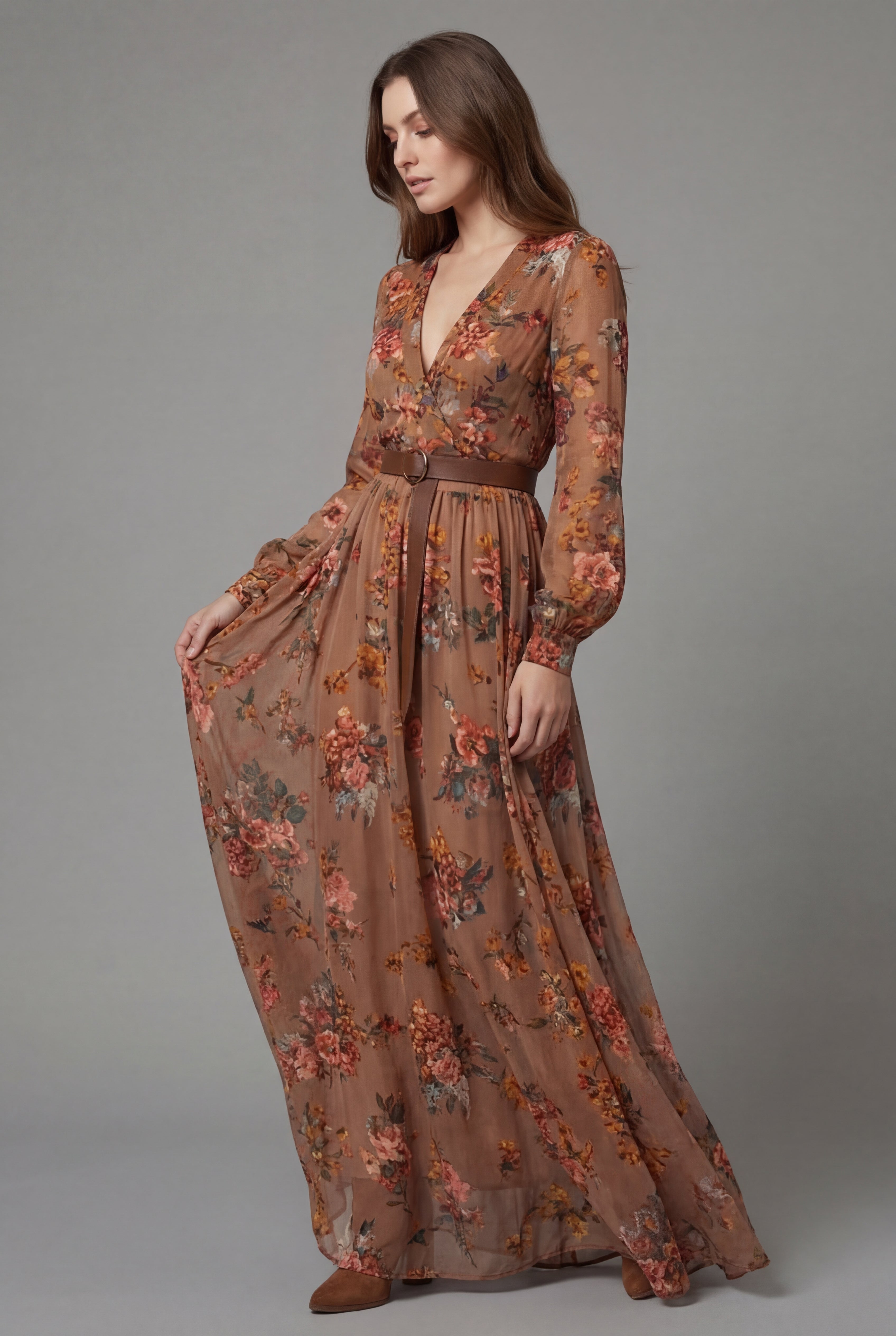 Women’s Vintage Bohemian Floral Maxi Dress