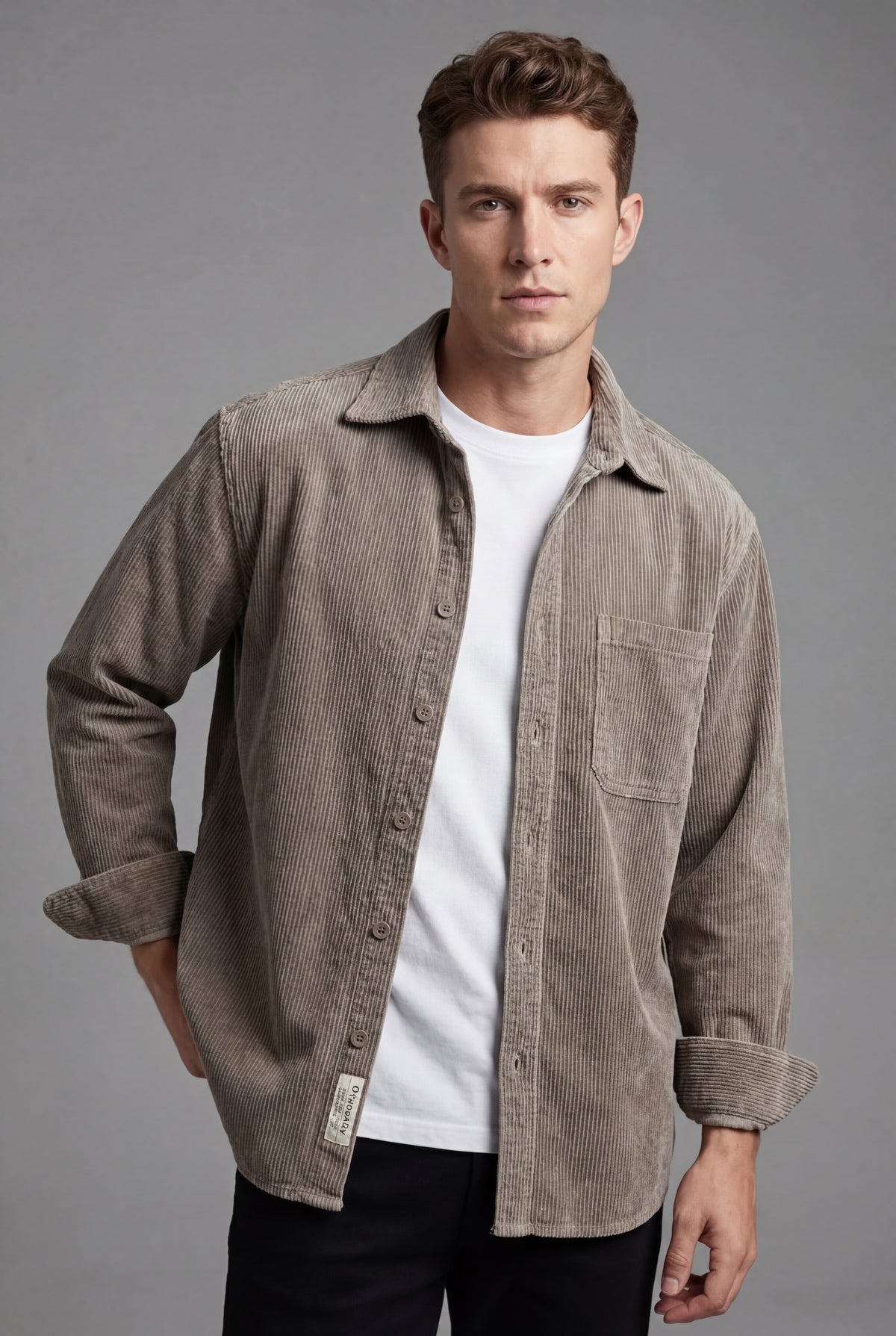 Men's Corduroy Overshirt – Textured Finish, Reinforced Seams & Easy Layering