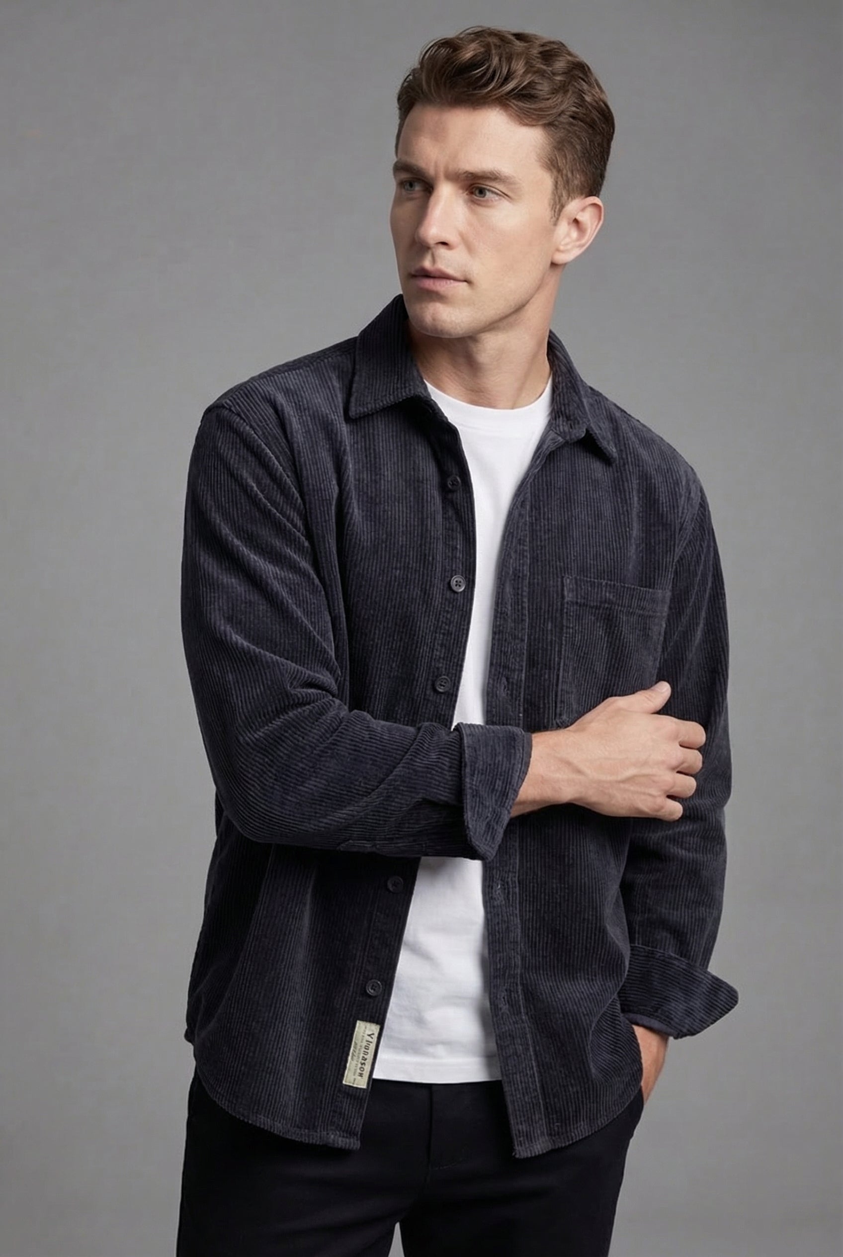 Men's Corduroy Overshirt – Textured Finish, Reinforced Seams & Easy Layering