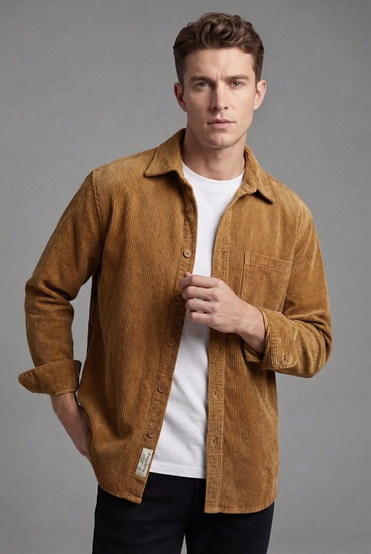 Men's Corduroy Overshirt – Textured Finish, Reinforced Seams & Easy Layering