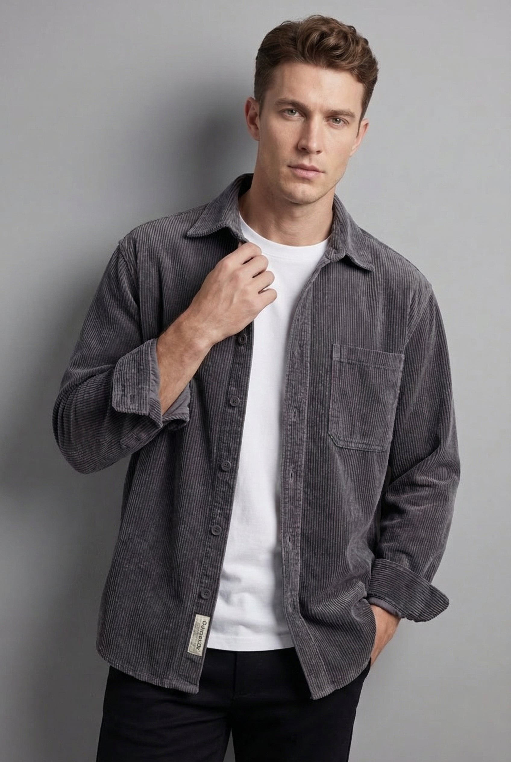 Men's Corduroy Overshirt – Textured Finish, Reinforced Seams & Easy Layering