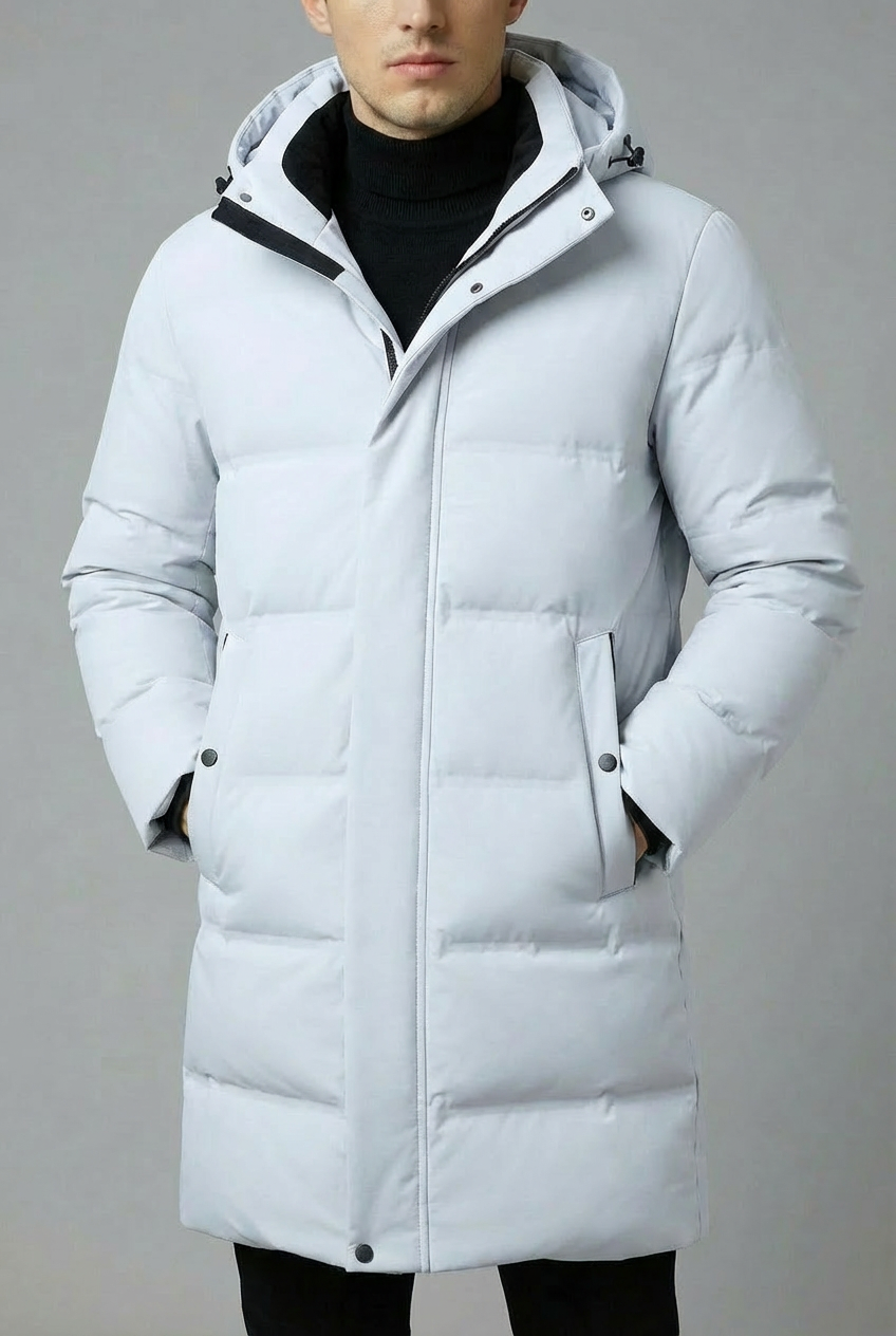 Men’s Insulated Hooded Winter Parka – Long Padded Winter Coat
