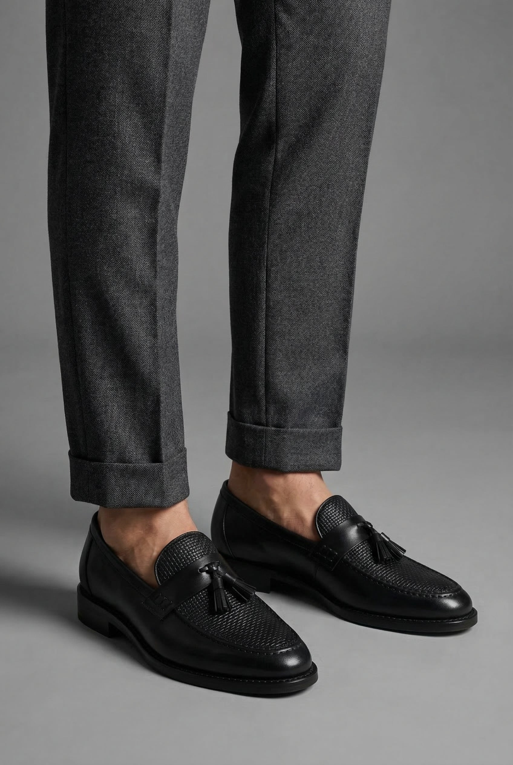 Men’s Classic Woven Tassel Slip On Loafers