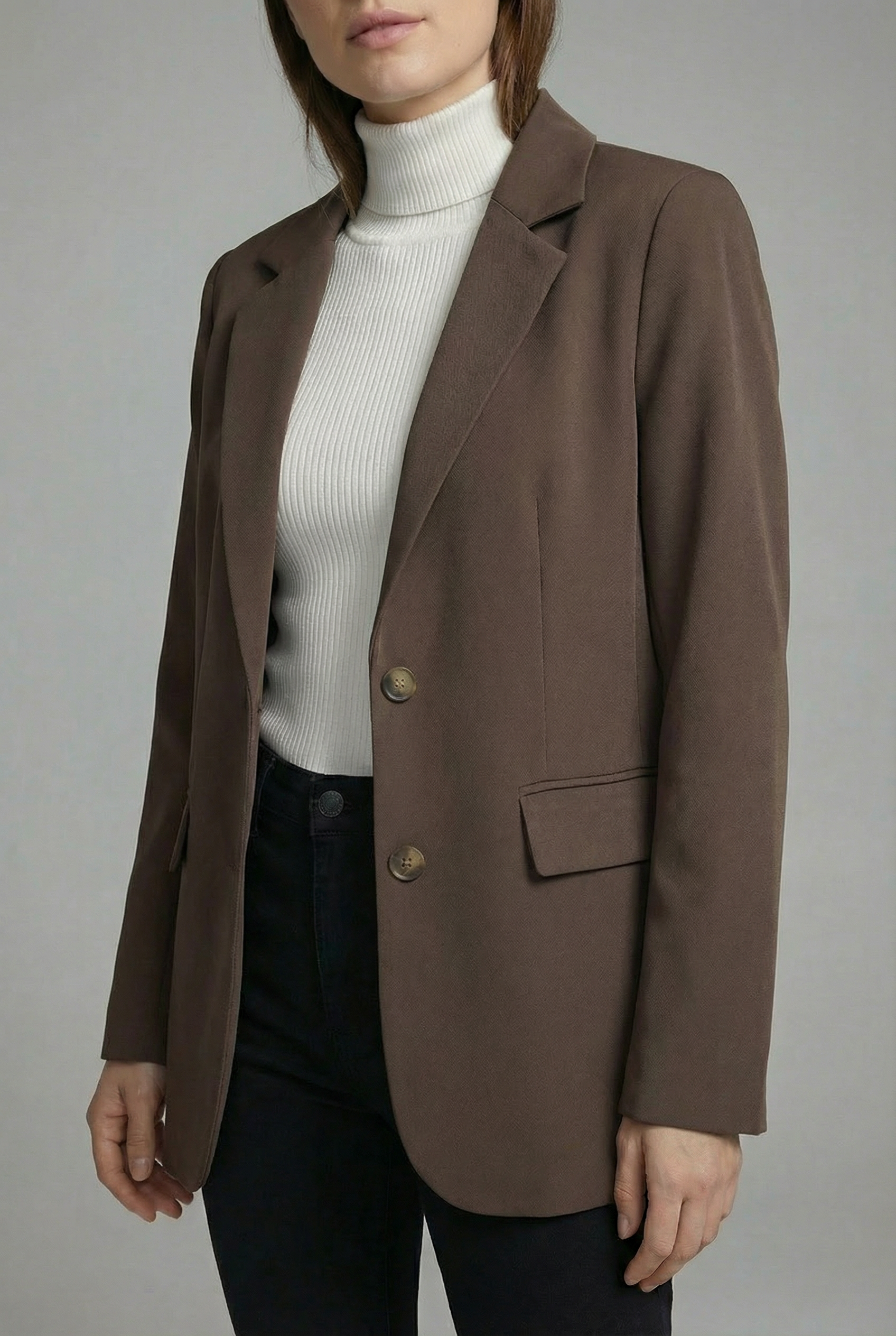 Women’s Coffee Tailored Blazer Casual Business Wear