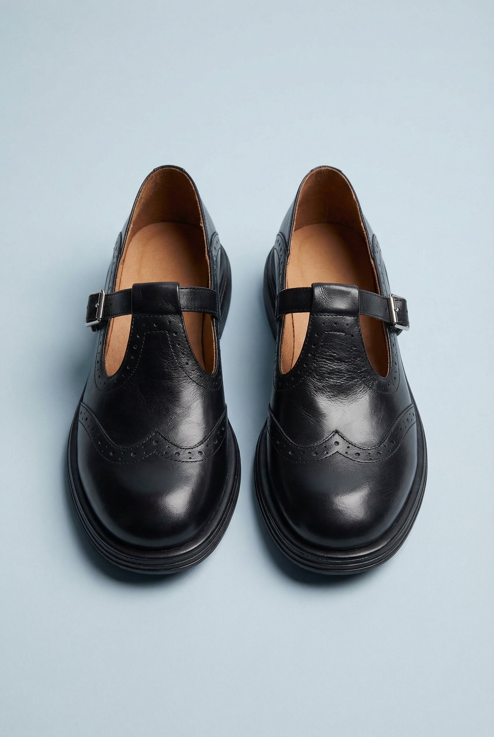 Women's Classic Mary Jane Leather T-Strap Shoes