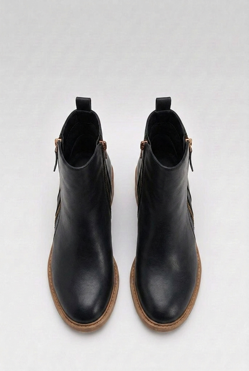 Block Heel Zip Front Orthopaedic Ankle Boots Women