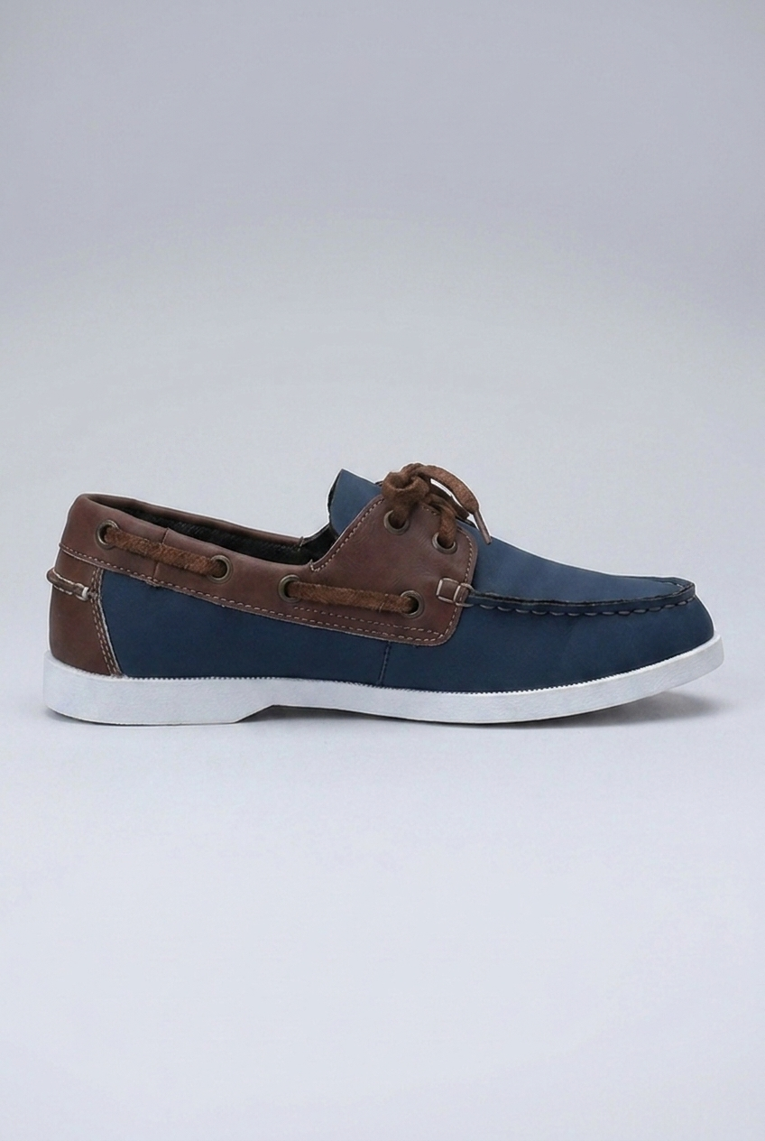 Lace Up Leather Style Casual Boat Shoes Men