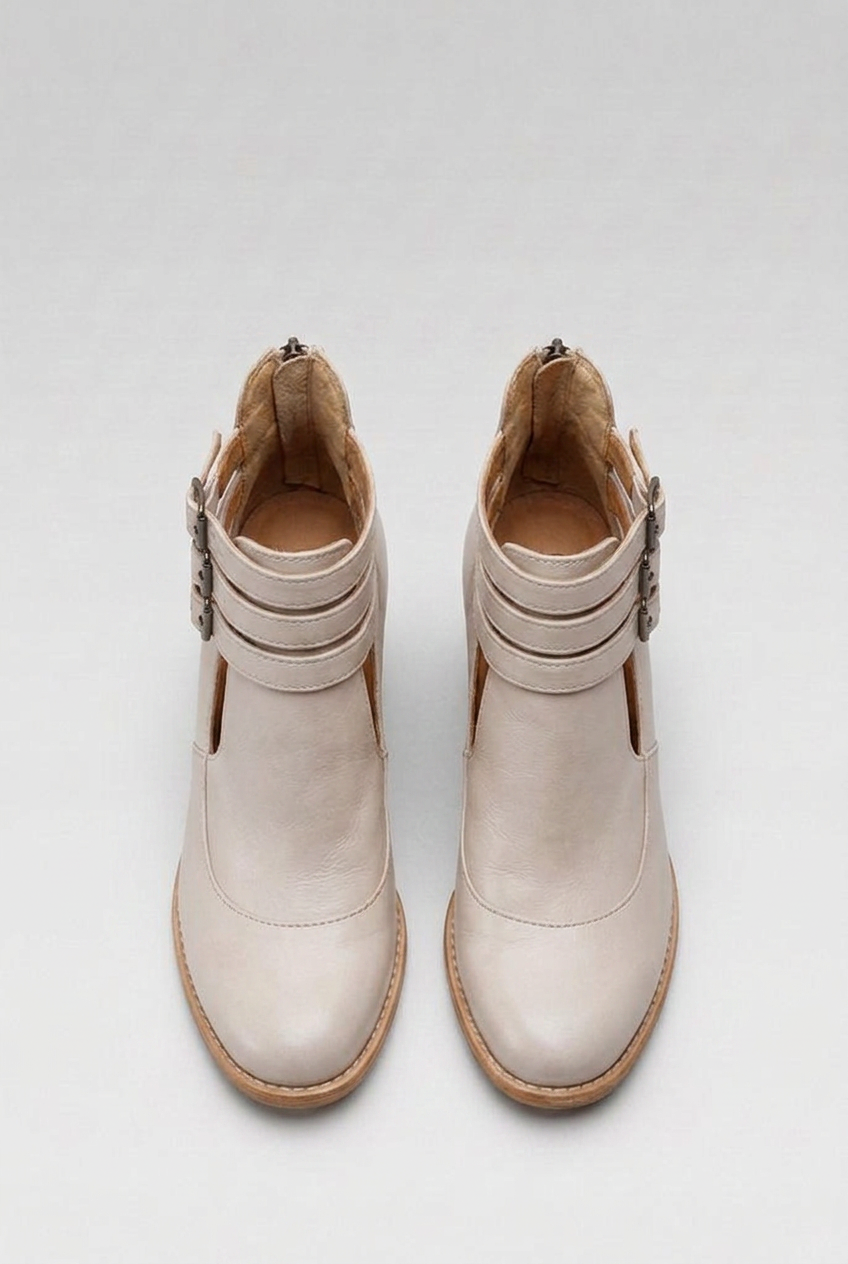 Buckle Strap Block Heel Ankle Boots Women