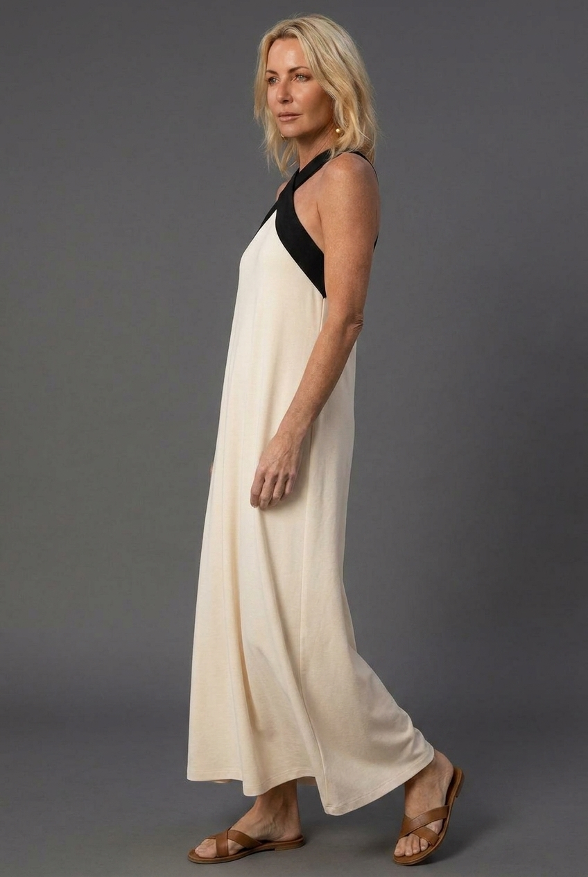 Cross Front Halterneck Sleeveless Maxi Dress Women