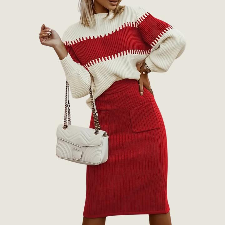 Women’s Split Skirt and Pullover Set