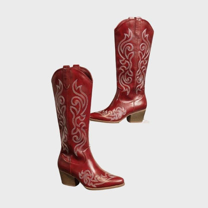 Women's Zip-Up Mid Heel Fashion Boots