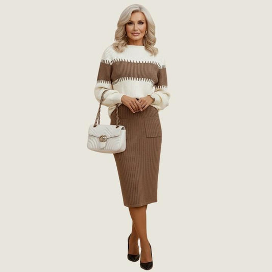 Women’s Split Skirt and Pullover Set