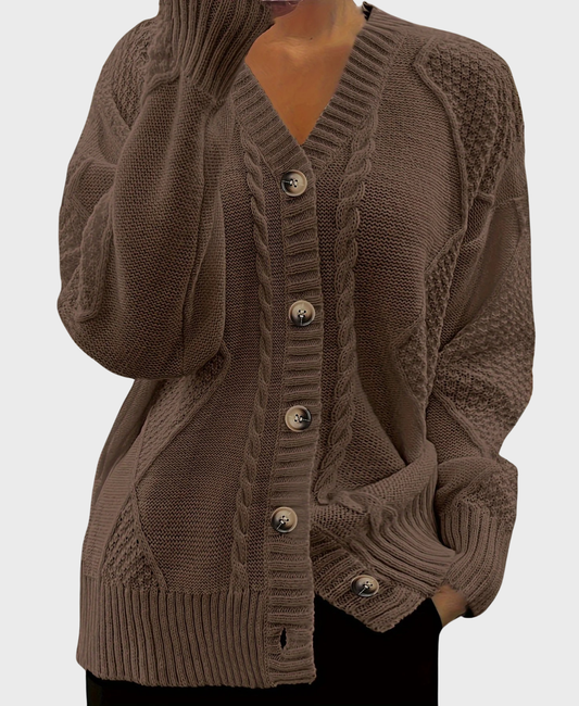 Cable Knit Button Cardigan