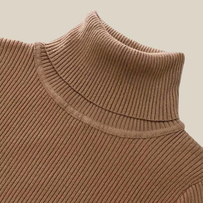 Basic Solid Color Long Sleeve Turtleneck 3 piece Bundle