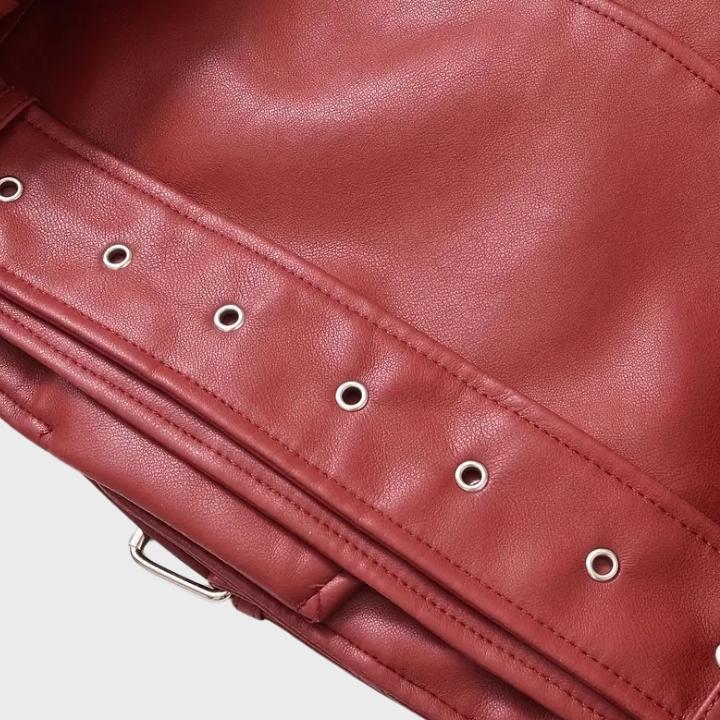 Women's Retro Belted Biker Jacket