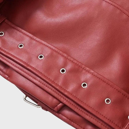 Women's Retro Belted Biker Jacket