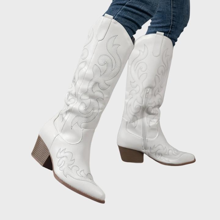Women's Zip-Up Mid Heel Fashion Boots