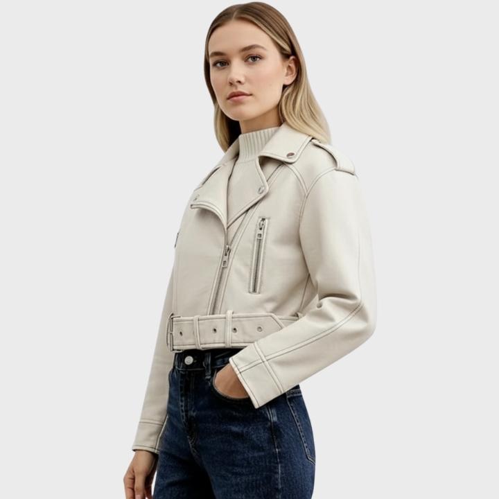 Women’s Chic Faux Leather Moto Jacket