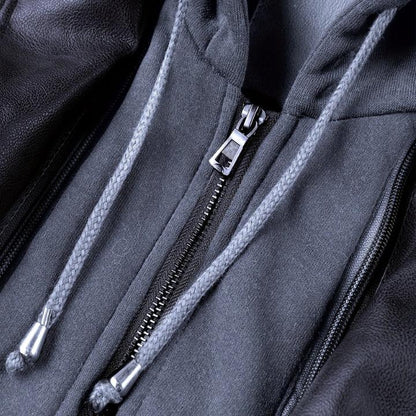 Men’s Hooded Bomber Jacket with Zipper Pockets