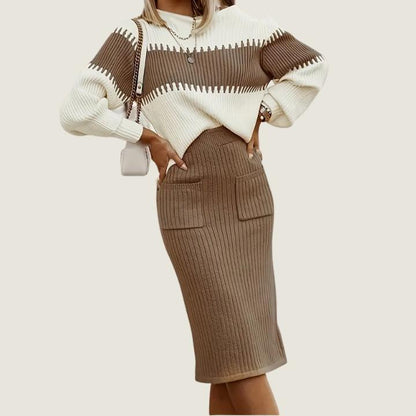 Women’s Split Skirt and Pullover Set