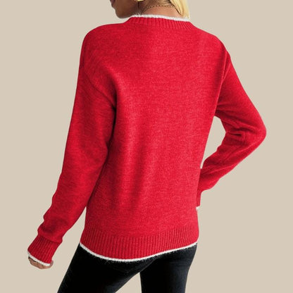 Women's Snowflake Crew Neck Knit Sweater