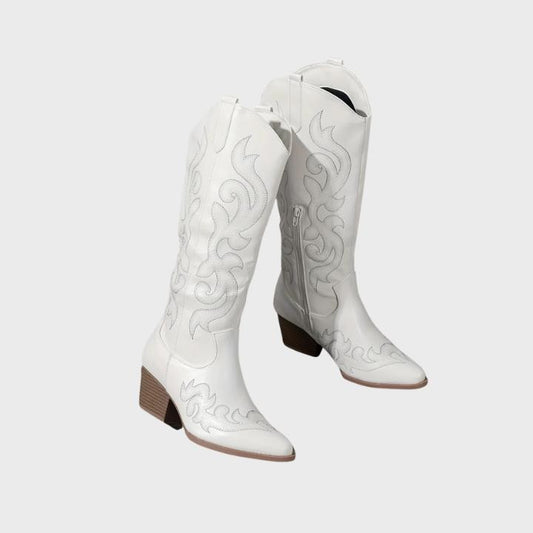 Women's Zip-Up Mid Heel Fashion Boots