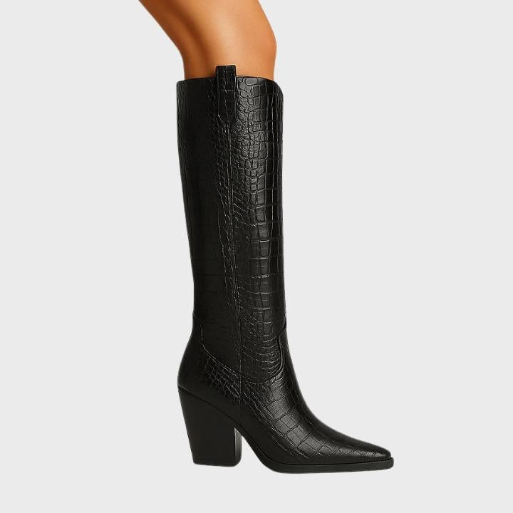 Women's  Croc-Embossed Knee-High Boot