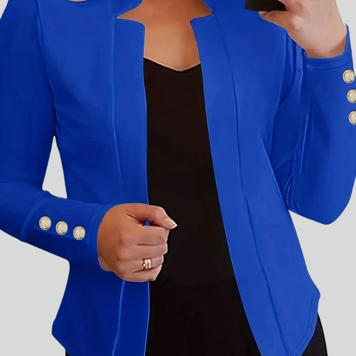 Women's Elegant Open Front Button Blazer