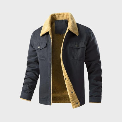 Men’s Casual Button-Up Fleece Jacket