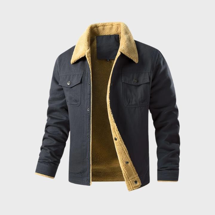 Men’s Casual Button-Up Fleece Jacket