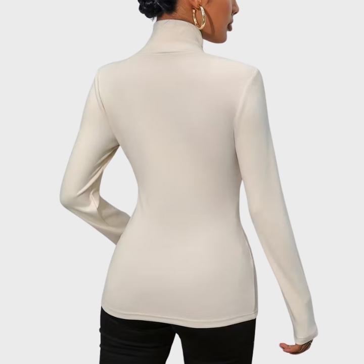 Warm High-Neck Long-Sleeve Knit Top