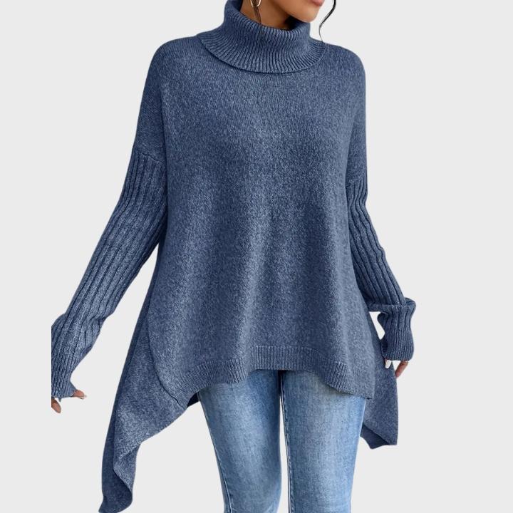 Women’s Elegant High Neck Long Sleeve Knit Pullover