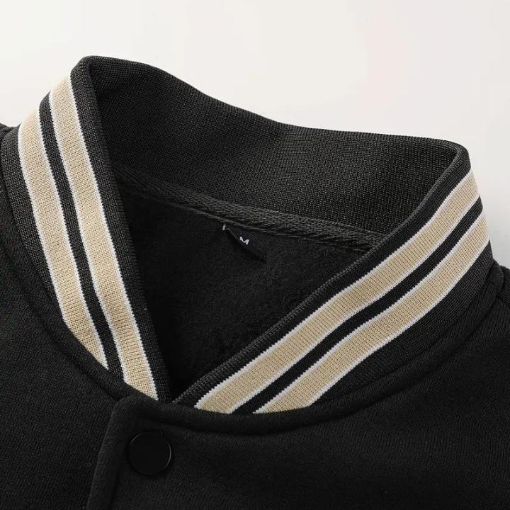 Men’s Vintage Varsity Jacket with Embroidered Patches