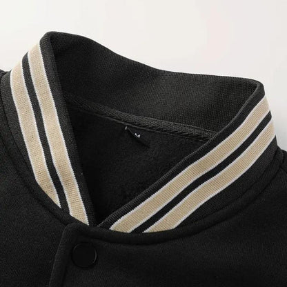 Men’s Vintage Varsity Jacket with Embroidered Patches