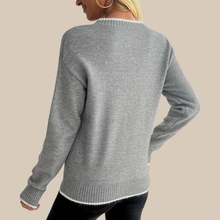 Women's Snowflake Crew Neck Knit Sweater