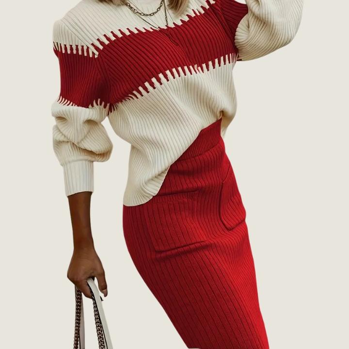 Women’s Split Skirt and Pullover Set